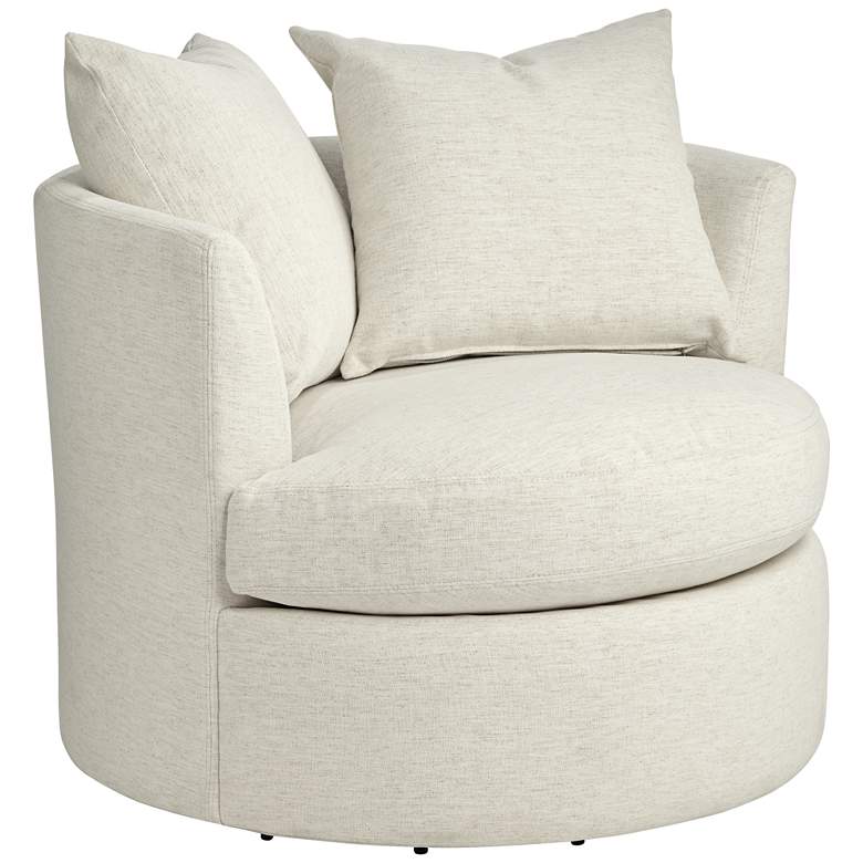 Image 6 Daniel 26 1/2 inch High Nomad Snow Fabric Swivel Chair more views