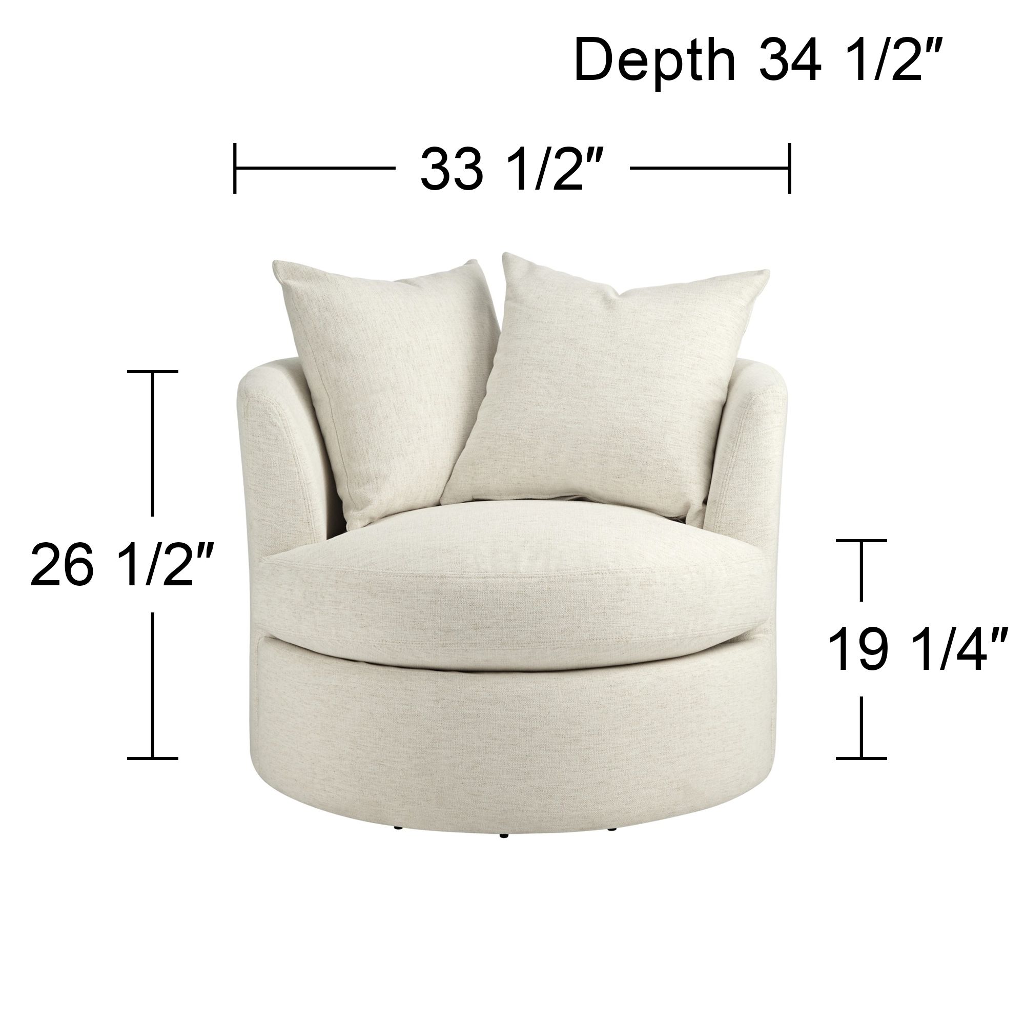 Daniel 26 1/2" High Nomad Snow Fabric Swivel Chair in scene