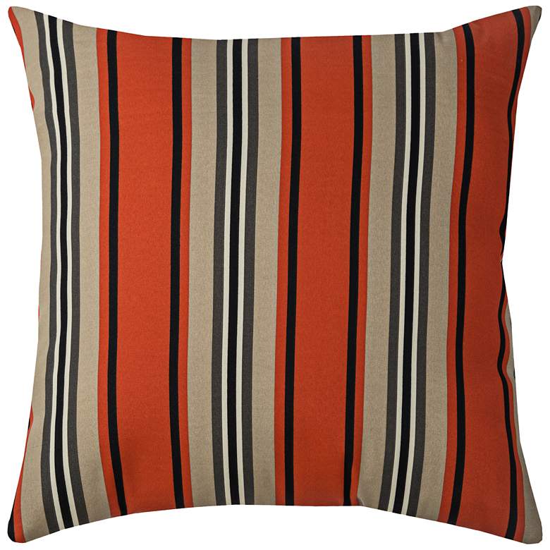Image 1 Daniel Stripe Red Pepper 22 inch Square Indoor-Outdoor Pillow