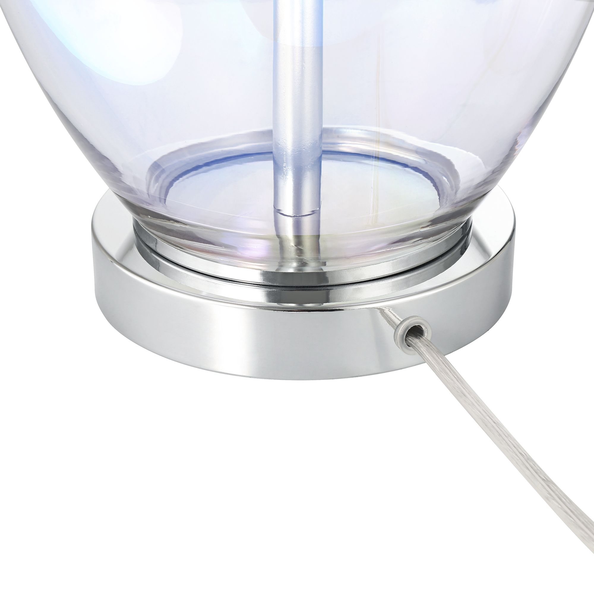 Watch A Video About the Samantha Clear Iridescent Glass Table Lamp