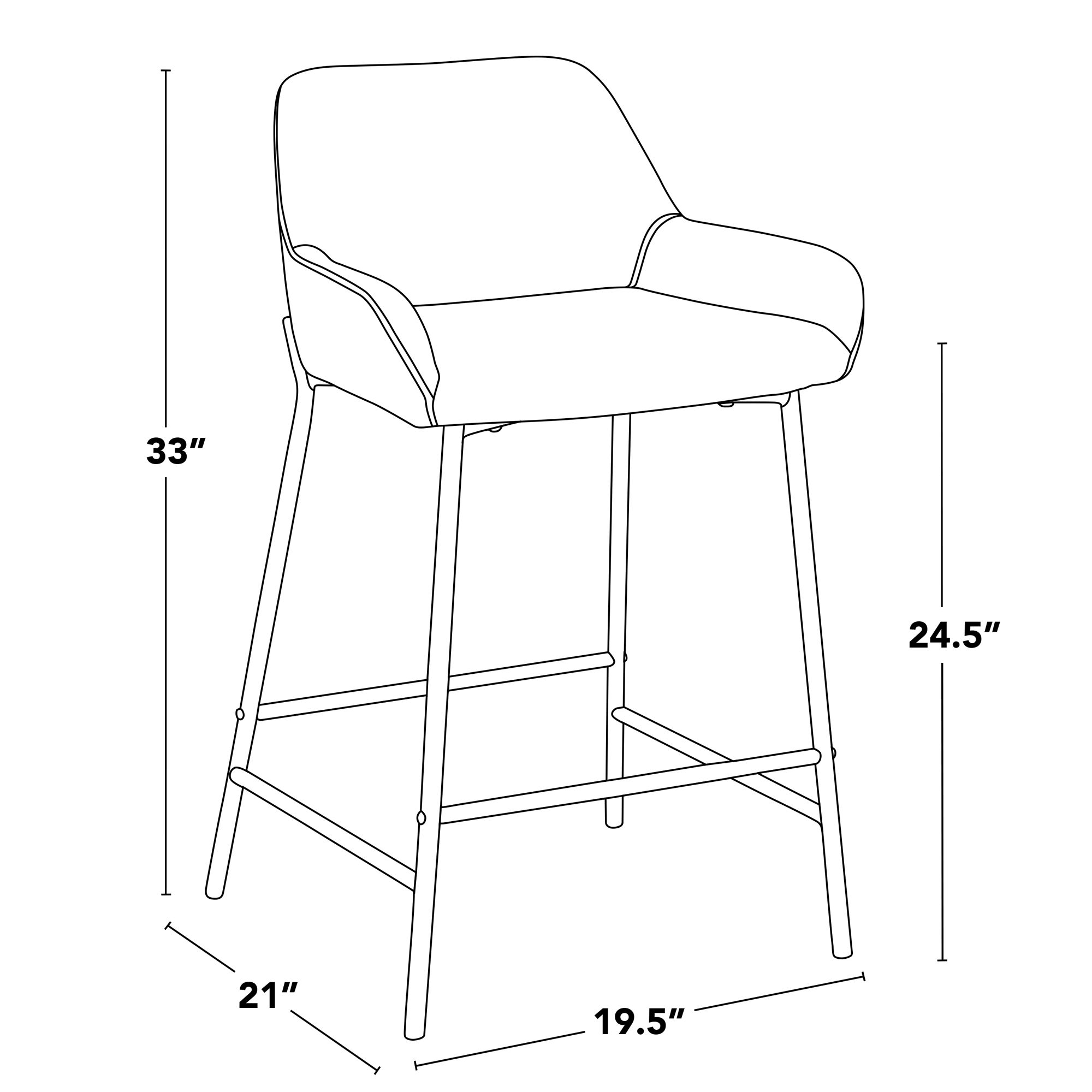 Daniella Counter Stool in Camel Faux Leather by LumiSource Pair