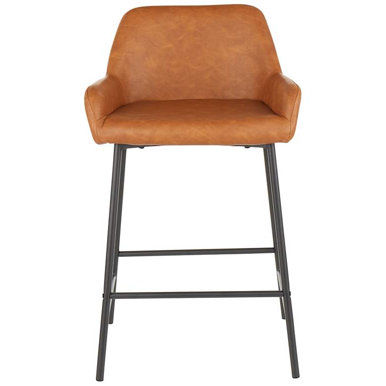 Image 6 Daniella Counter Stool in Camel Faux Leather by LumiSource Pair more views