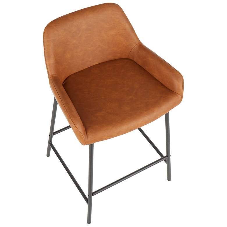 Image 7 Daniella Counter Stool in Camel Faux Leather by LumiSource Pair more views