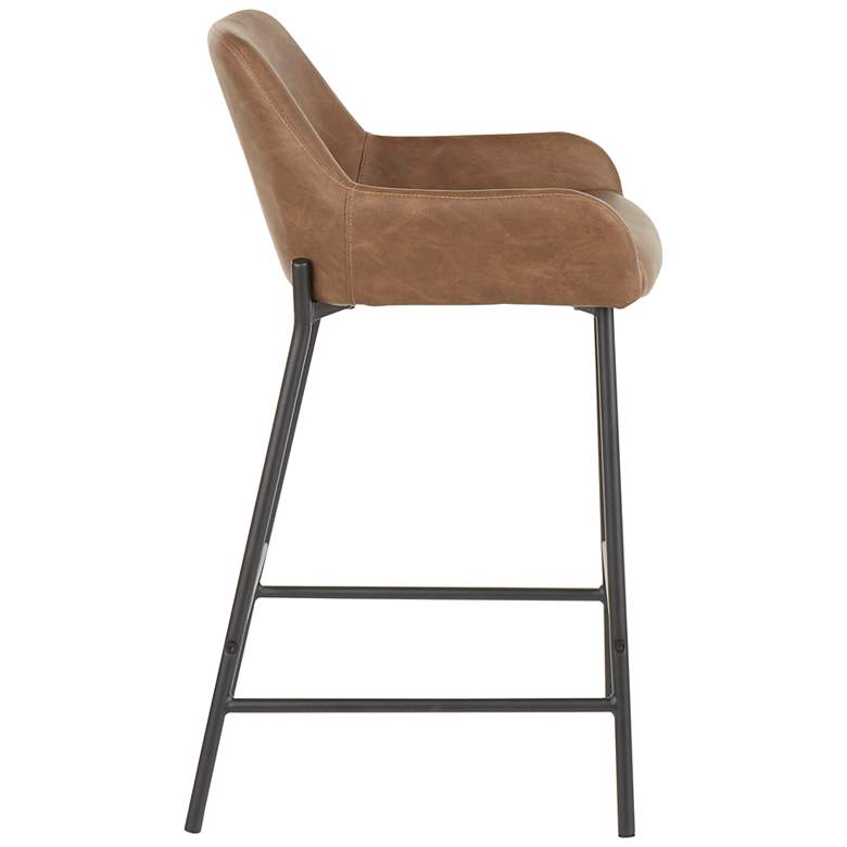 Image 3 Daniella Counter Stool in Espresso Faux Leather by LumiSource Pair more views
