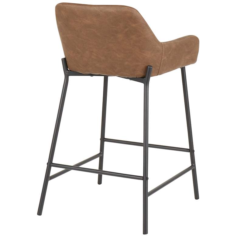 Image 4 Daniella Counter Stool in Espresso Faux Leather by LumiSource Pair more views