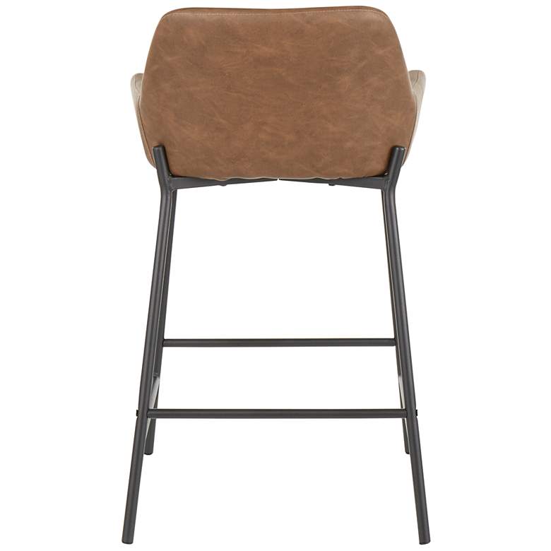 Image 5 Daniella Counter Stool in Espresso Faux Leather by LumiSource Pair more views