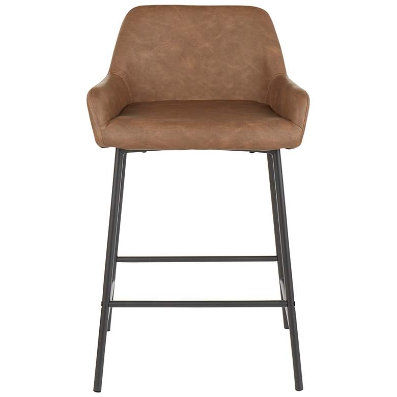 Image 6 Daniella Counter Stool in Espresso Faux Leather by LumiSource Pair more views