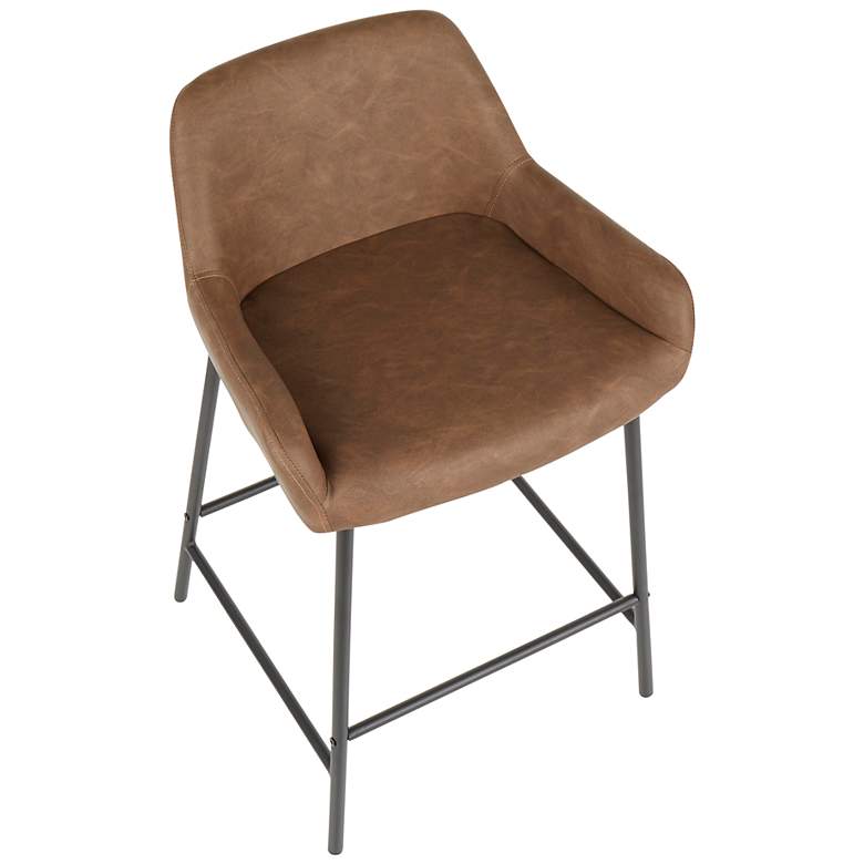 Image 7 Daniella Counter Stool in Espresso Faux Leather by LumiSource Pair more views
