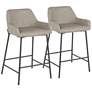 2_Daniella Counter Stool in Grey Faux Leather by LumiSource Pair