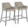 Daniella Counter Stool in Grey Faux Leather by LumiSource Pair