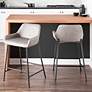 1_Daniella Counter Stool in Grey Faux Leather by LumiSource Pair