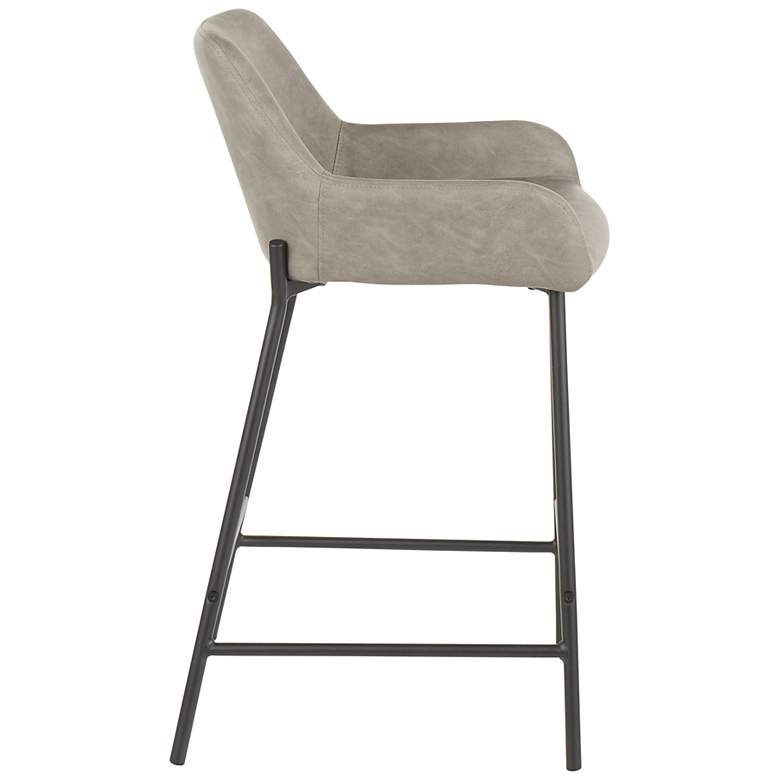 Image 3 Daniella Counter Stool in Grey Faux Leather by LumiSource Pair more views