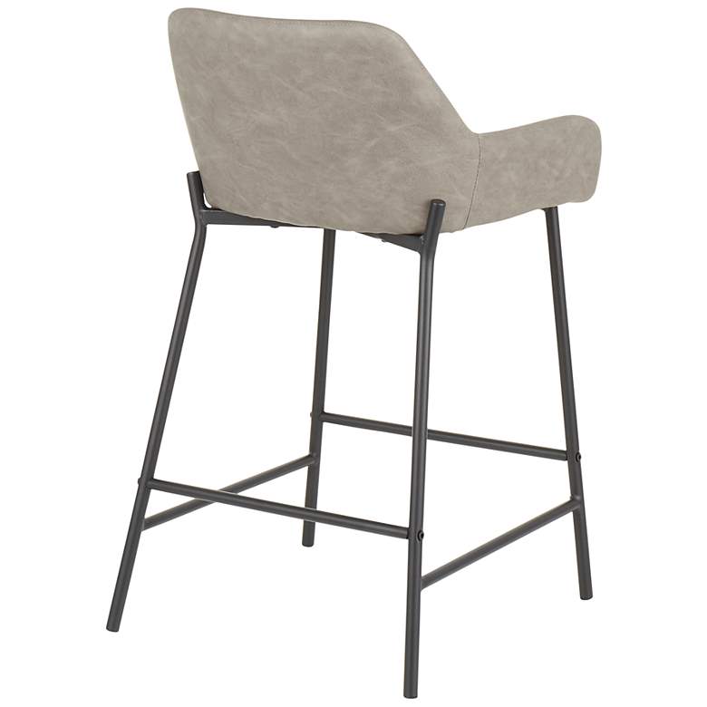 Image 4 Daniella Counter Stool in Grey Faux Leather by LumiSource Pair more views