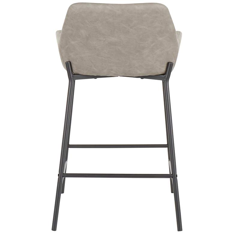 Image 5 Daniella Counter Stool in Grey Faux Leather by LumiSource Pair more views