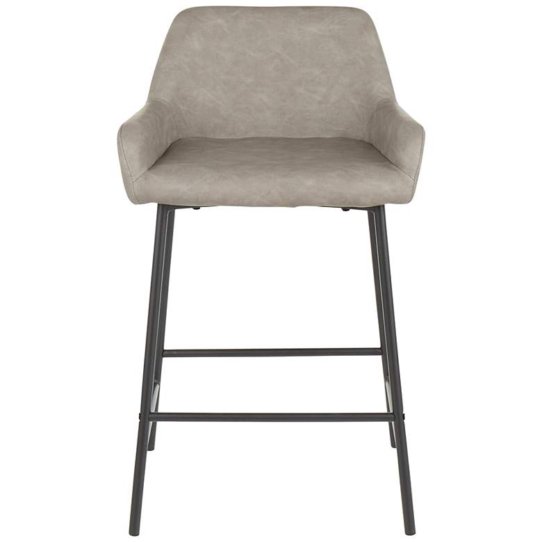Image 6 Daniella Counter Stool in Grey Faux Leather by LumiSource Pair more views