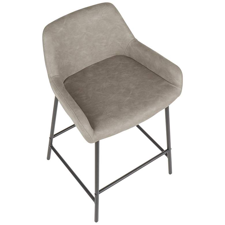 Image 7 Daniella Counter Stool in Grey Faux Leather by LumiSource Pair more views