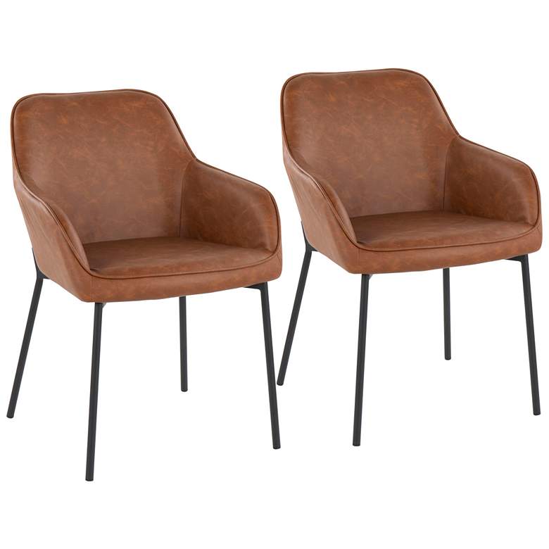 Image 1 Daniella Dining Chair in Camel Faux Leather by LumiSource Pair