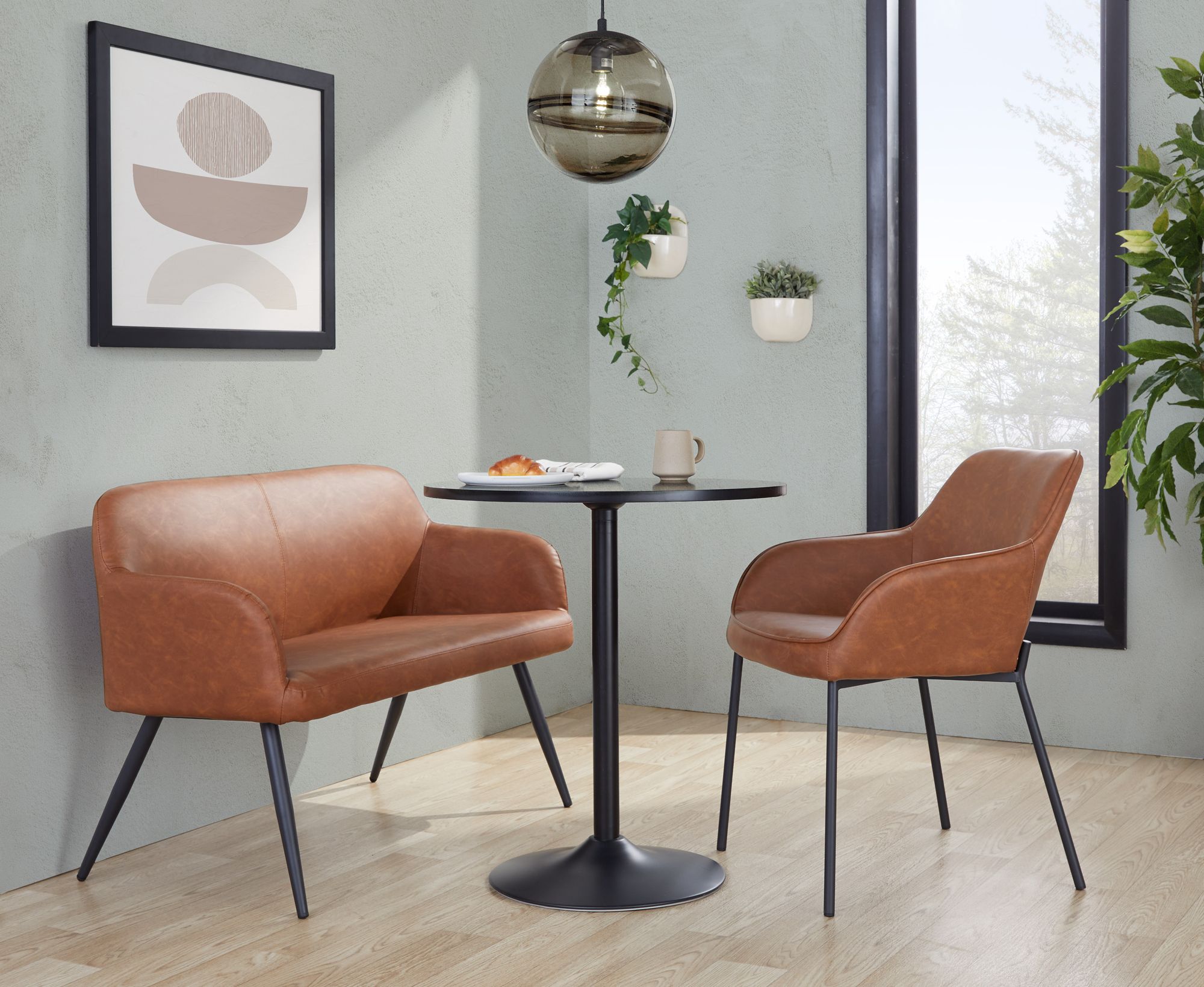 Daniella Dining Chair in Camel Faux Leather by LumiSource Pair