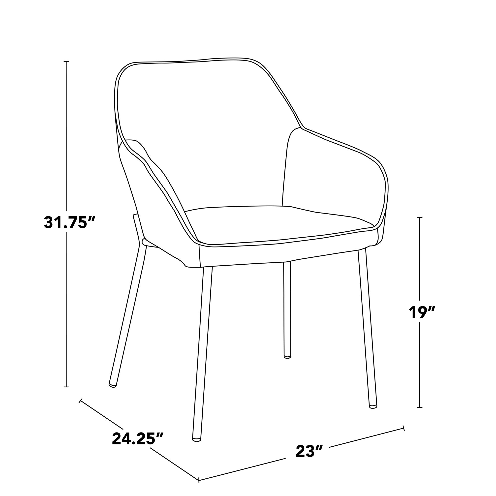 Daniella Dining Chair in Camel Faux Leather by LumiSource Pair