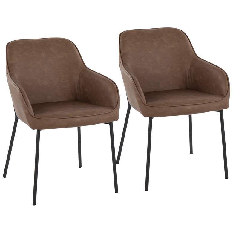 Image 1 Daniella Dining Chair in Espresso Faux Leather by LumiSource Pair