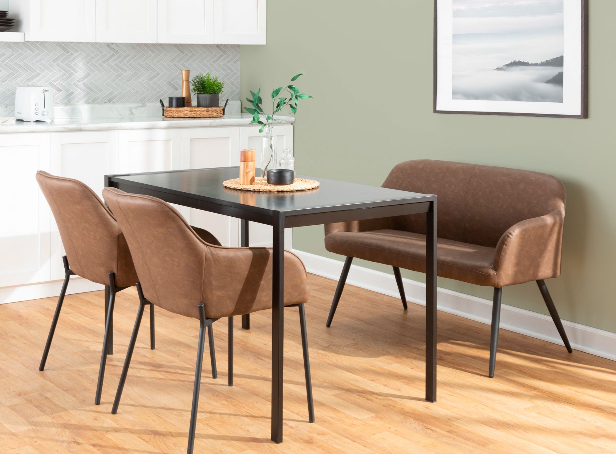 Daniella Dining Chair in Espresso Faux Leather by LumiSource Pair