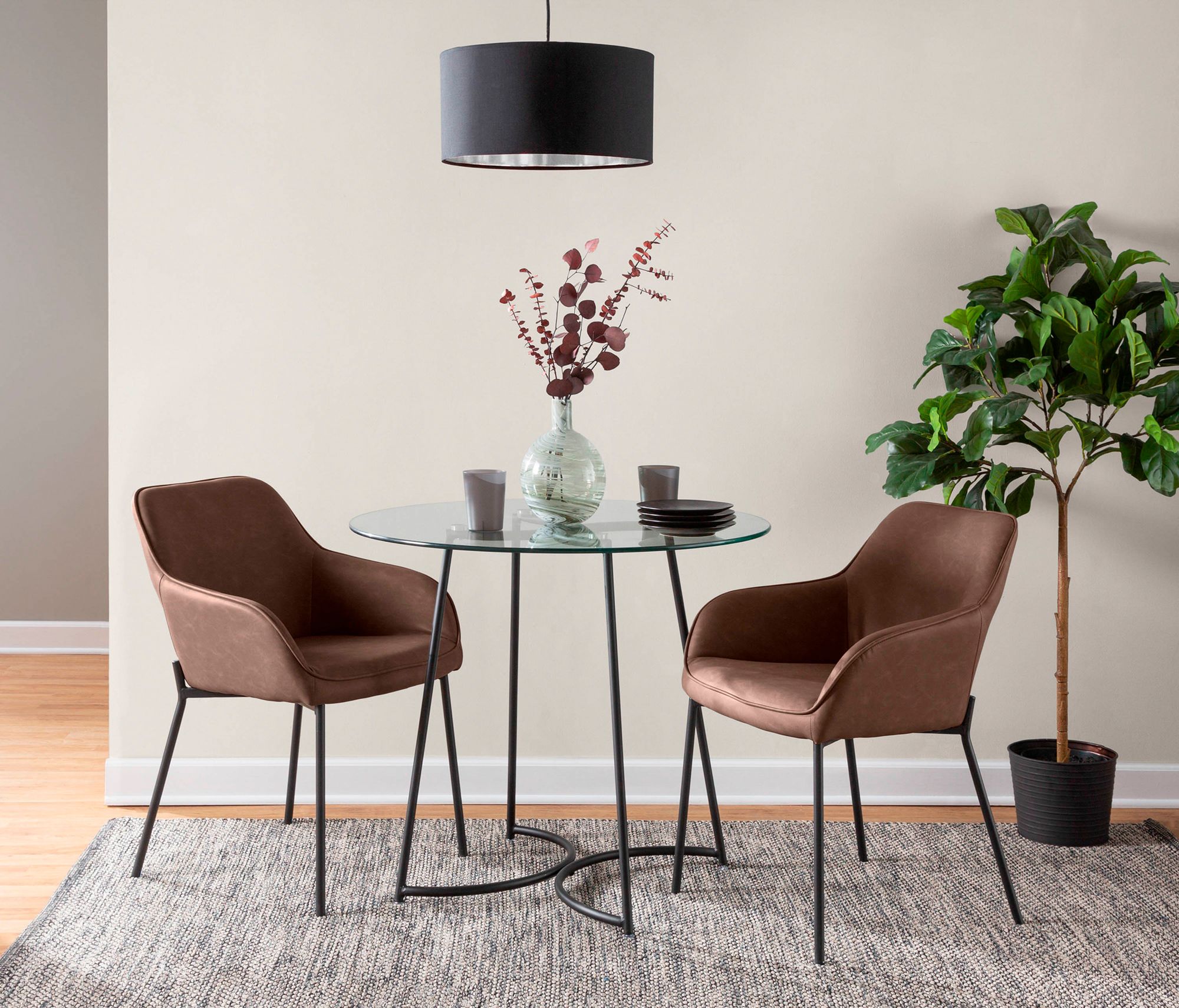 Daniella Dining Chair in Espresso Faux Leather by LumiSource Pair