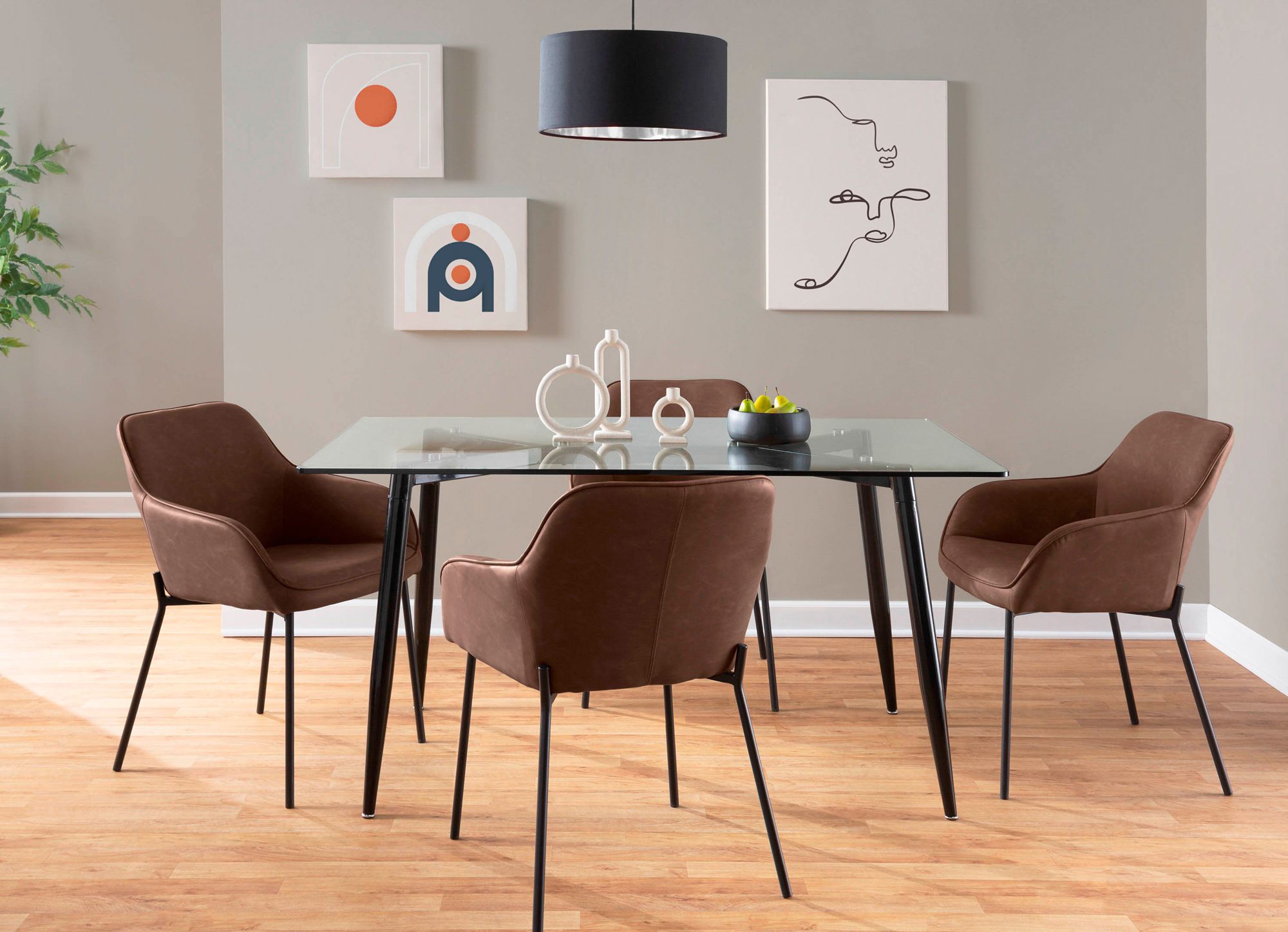 Daniella Dining Chair in Espresso Faux Leather by LumiSource Pair