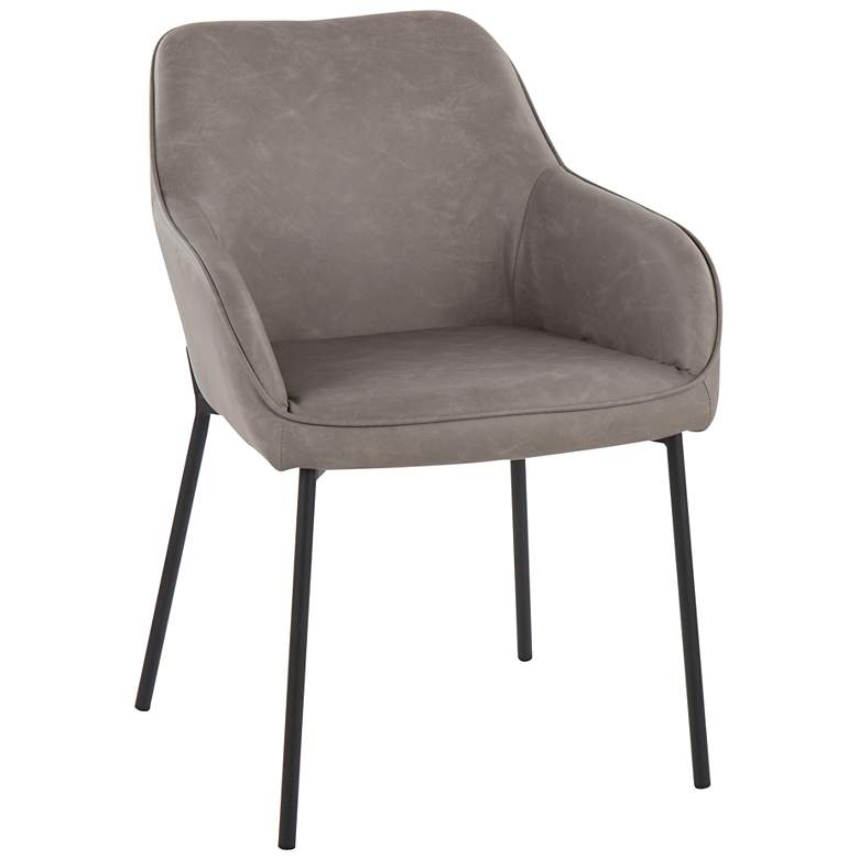 Image 2 Daniella Dining Chair in Grey Faux Leather by LumiSource Pair more views
