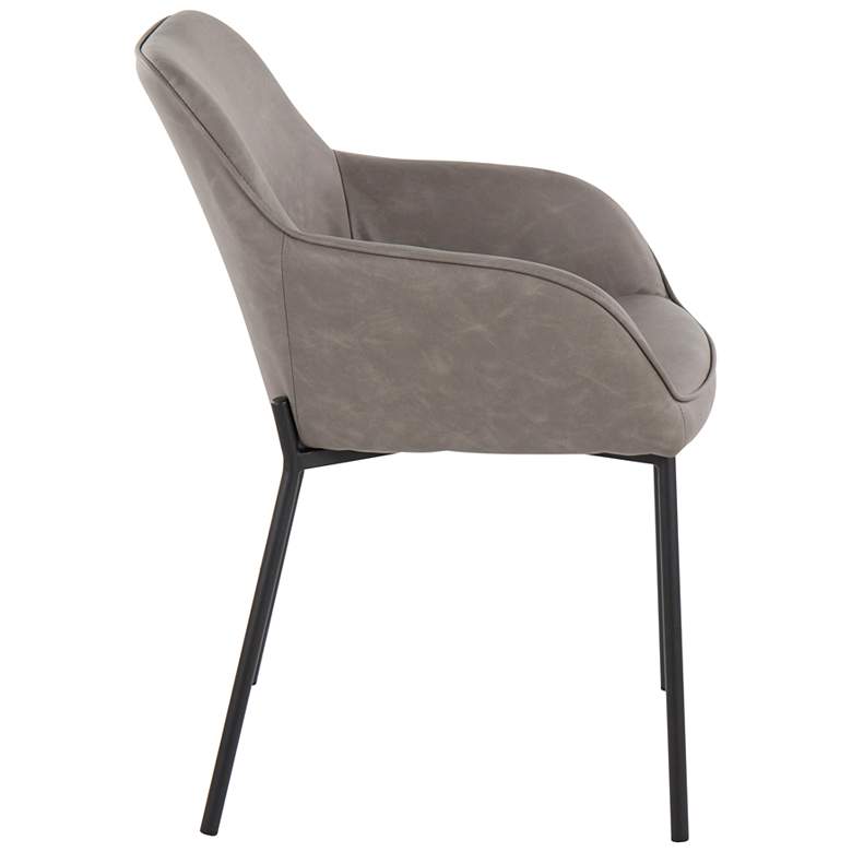 Image 3 Daniella Dining Chair in Grey Faux Leather by LumiSource Pair more views