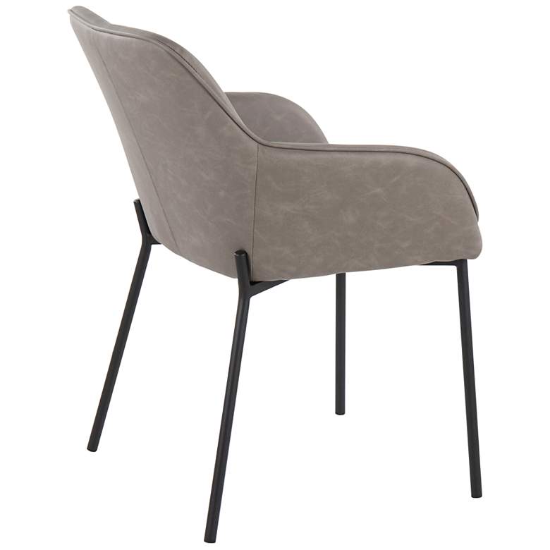 Image 4 Daniella Dining Chair in Grey Faux Leather by LumiSource Pair more views