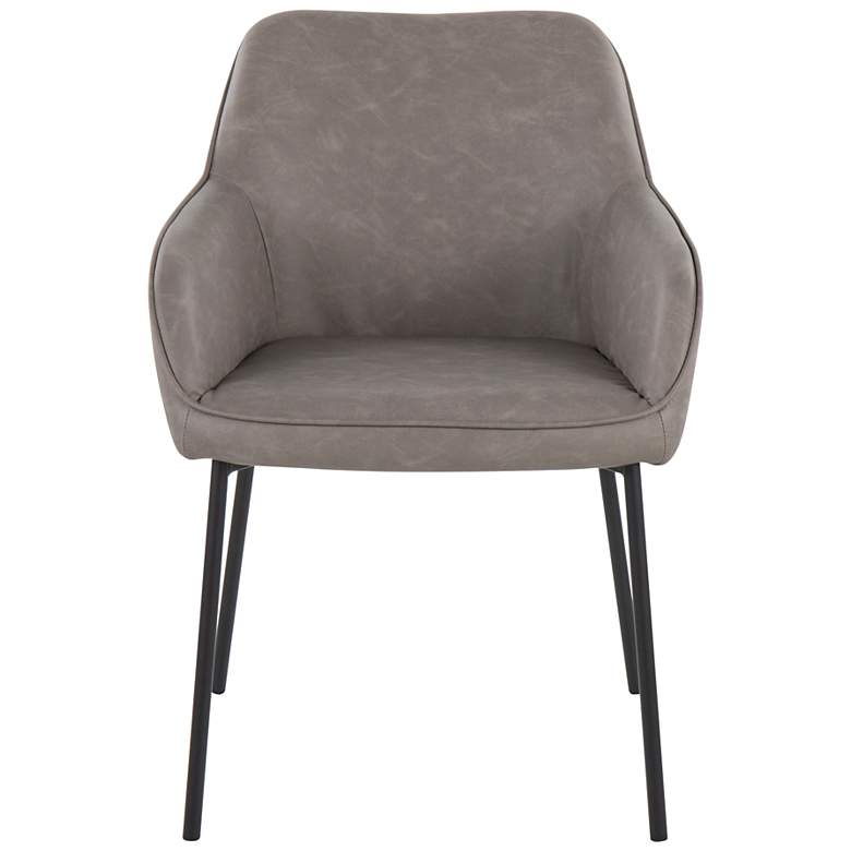 Image 6 Daniella Dining Chair in Grey Faux Leather by LumiSource Pair more views
