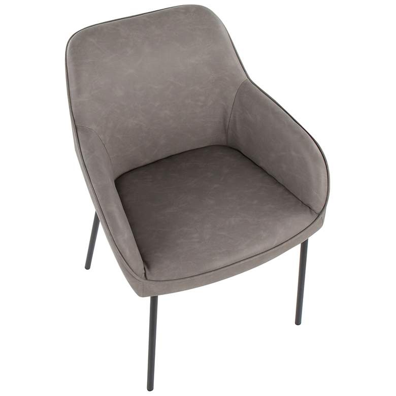 Image 7 Daniella Dining Chair in Grey Faux Leather by LumiSource Pair more views