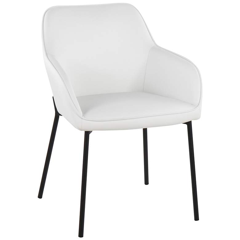 Image 2 Daniella Dining Chair in White Faux Leather by LumiSource Pair more views