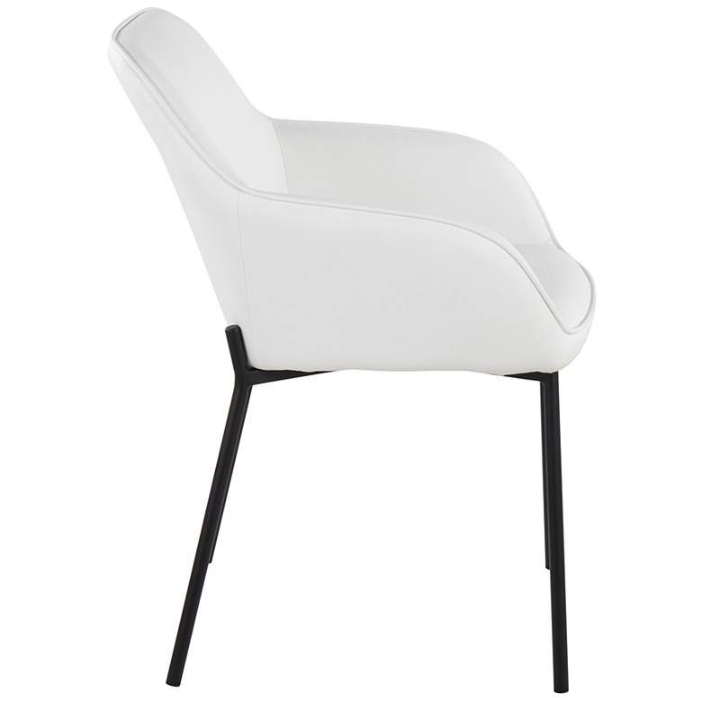 Image 3 Daniella Dining Chair in White Faux Leather by LumiSource Pair more views