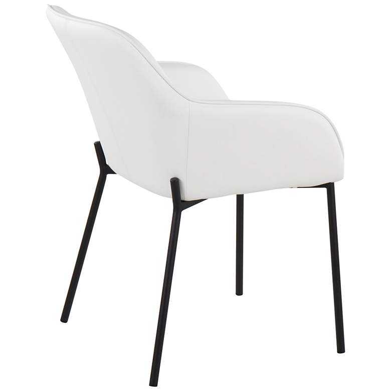 Image 4 Daniella Dining Chair in White Faux Leather by LumiSource Pair more views