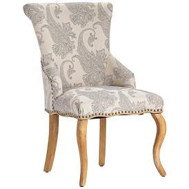Image1 of Danielle Paisley Upholstery and Birch Wood Accent Chair