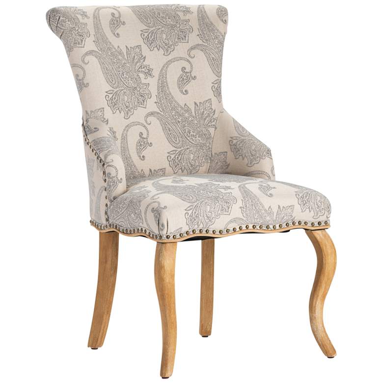 Image 1 Danielle Paisley Upholstery and Birch Wood Accent Chair