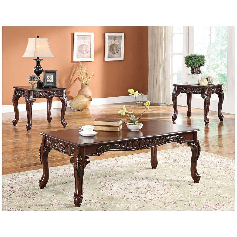 Image 1 Daniels Light Brown 3-Piece Coffee Table/End Tables Set