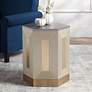1_Danika 19 1/2" Wide Mid-Century Champagne Silver Round Side Table