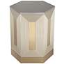 5_Danika 19 1/2" Wide Mid-Century Champagne Silver Round Side Table more views