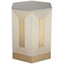 6_Danika 19 1/2" Wide Mid-Century Champagne Silver Round Side Table more views