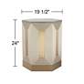 7_Danika 19 1/2" Wide Mid-Century Champagne Silver Round Side Table more views