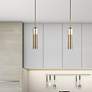 3_Daniolite Luna 2 1/2" Wide Aged Brass and Clear Glass LED Pendant more views