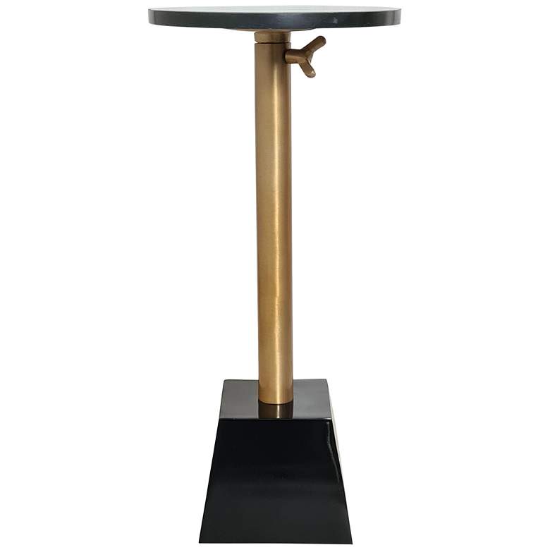 Image 1 Dann Foley 10" Black Marble Drink Table with Brushed Bronze & Blac