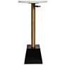 Dann Foley 10" White Marble Drink Table with Brushed Bronze &#38; Blac