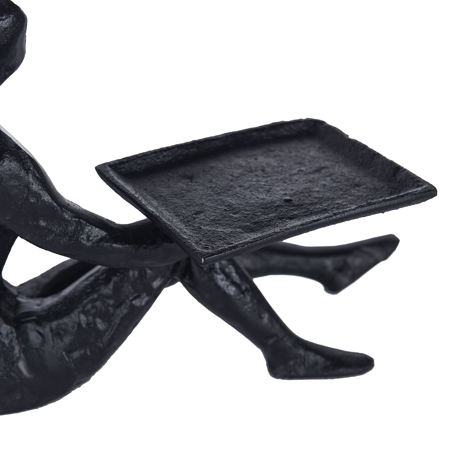 Image 6 Dann Foley 11" Wide Black Cast Aluminum Figural Sculpture with Tray more views