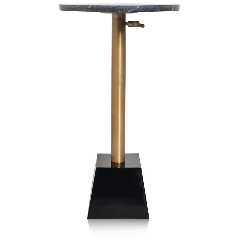 Image 1 Dann Foley 12" Black Marble Drink Table with Brushed Bronze & Blac