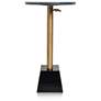 Dann Foley 12" Black Marble Drink Table with Brushed Bronze &#38; Blac