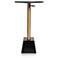 Dann Foley 12" Black Marble Drink Table with Brushed Bronze & Blac