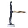 3_Dann Foley 12" Wide Midnight Blue Figural Sculpture with Brass Tray more views